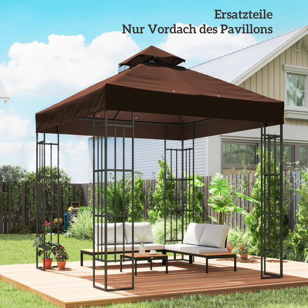 Ersatzdach Pavillon Sonnenschutz wasserabweisend 3x3m braun