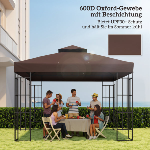 Ersatzdach Pavillon Sonnenschutz wasserabweisend 3x3m braun