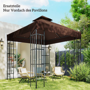 Ersatzdach Pavillon Sonnenschutz wasserabweisend 3x3m braun