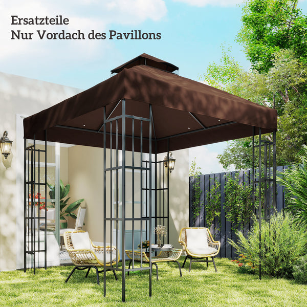 Ersatzdach Pavillon Sonnenschutz wasserabweisend 3x3m braun