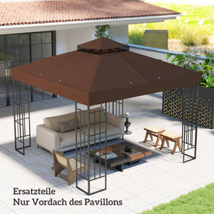 Ersatzdach Pavillon Sonnenschutz wasserabweisend 3x3m braun