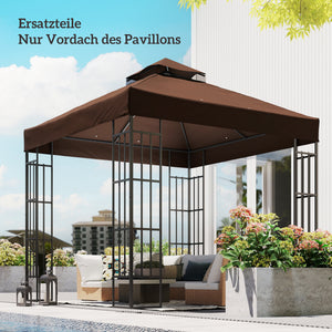 Ersatzdach Pavillon Sonnenschutz wasserabweisend 3x3m braun