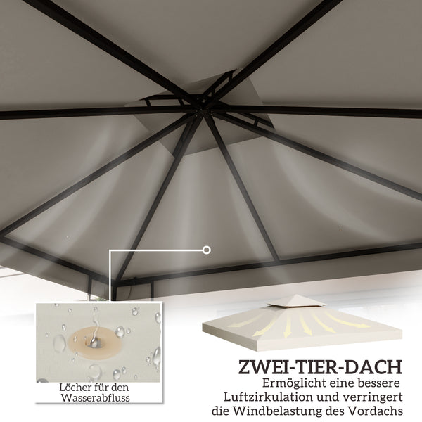 Ersatzdach für Pavillon 3x3m Cremeweiss