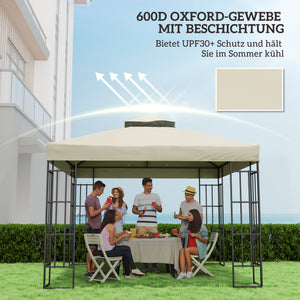 Ersatzdach Pavillon Sonnenschutz wetterfest 3x3m cremeweiss