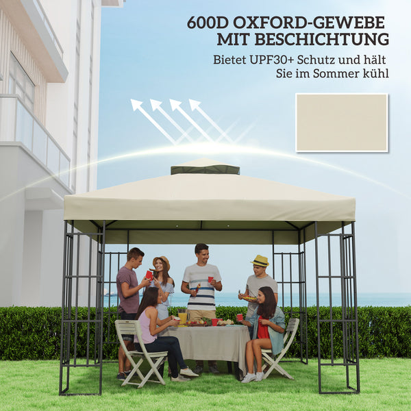 Ersatzdach Pavillon Sonnenschutz wetterfest 3x3m cremeweiss