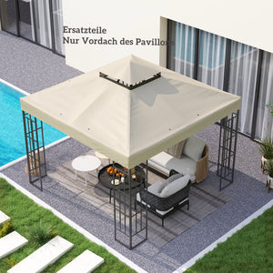 Ersatzdach Pavillon Sonnenschutz wetterfest 3x3m cremeweiss
