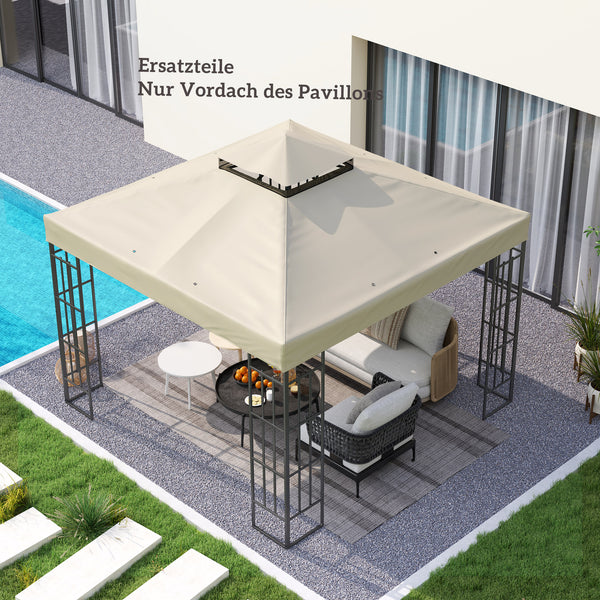 Ersatzdach Pavillon Sonnenschutz wetterfest 3x3m cremeweiss