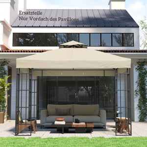 Ersatzdach Pavillon Sonnenschutz wetterfest 3x3m cremeweiss