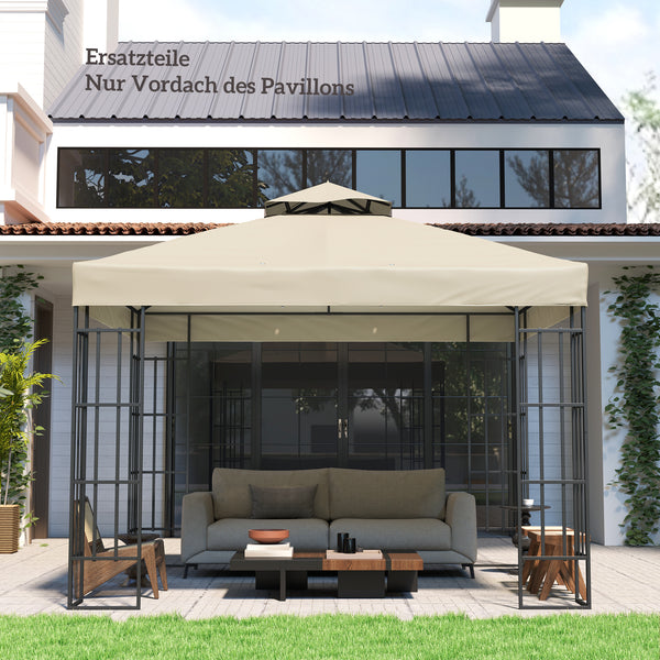 Ersatzdach Pavillon Sonnenschutz wetterfest 3x3m cremeweiss