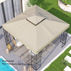 Ersatzdach Pavillon Sonnenschutz wetterfest 3x3m cremeweiss