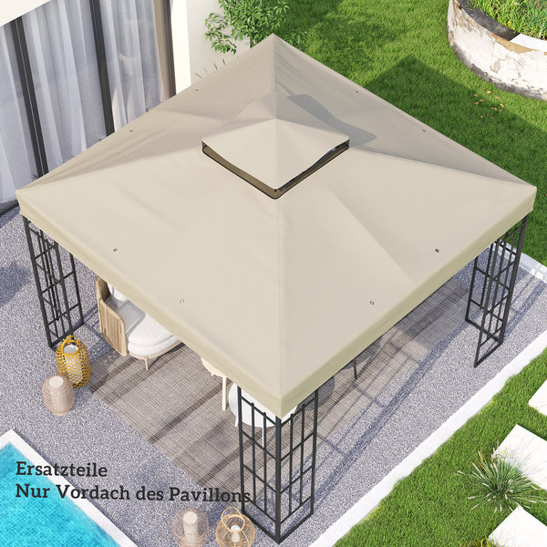Ersatzdach Pavillon Sonnenschutz wetterfest 3x3m cremeweiss