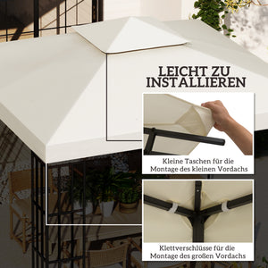 Ersatzdach für Pavillon 3x3m Cremeweiss