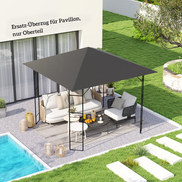 Ersatzdach für Pavillon wasserabweisend mit UV-Schutz 3x3m grau