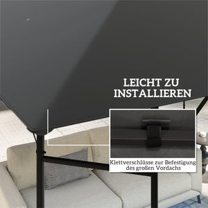 Ersatzdach für Pavillon wasserabweisend mit UV-Schutz 3x3m grau
