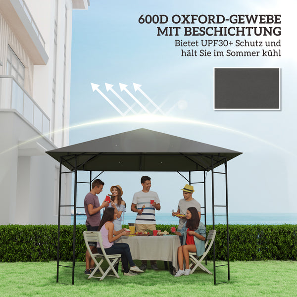 Ersatzdach für Pavillon wasserabweisend mit UV-Schutz 3x3m grau