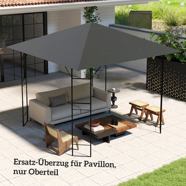 Ersatzdach für Pavillon wasserabweisend mit UV-Schutz 3x3m grau