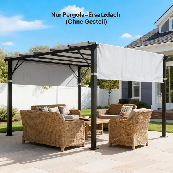 Ersatzdach für Pavillon oder Pergola mit UV-Schutz 3x3m hellgrau