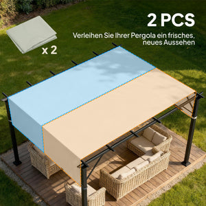 Ersatzdach für Pavillon oder Pergola mit UV-Schutz 3x3m hellgrau