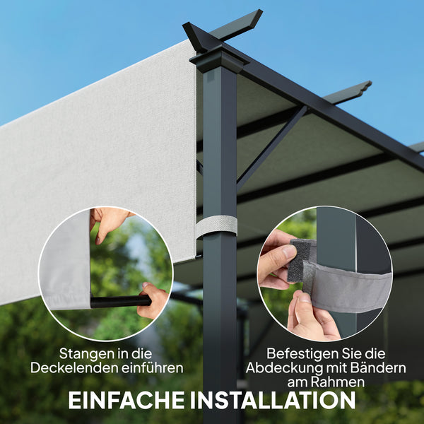 Ersatzdach für Pavillon oder Pergola mit UV-Schutz 3x3m hellgrau