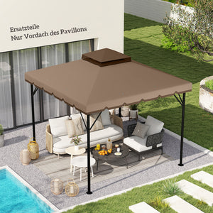 Ersatzdach Pavillon wasserabweisend mit Doppeldach 3x3m khaki