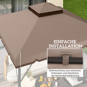 Ersatzdach Pavillon wasserabweisend mit Doppeldach 3x3m khaki