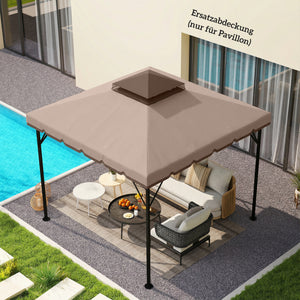 Ersatzdach Pavillon wasserabweisend mit Doppeldach 3x3m khaki