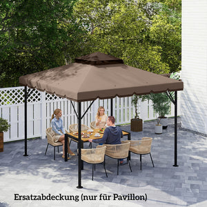 Ersatzdach Pavillon wasserabweisend mit Doppeldach 3x3m khaki