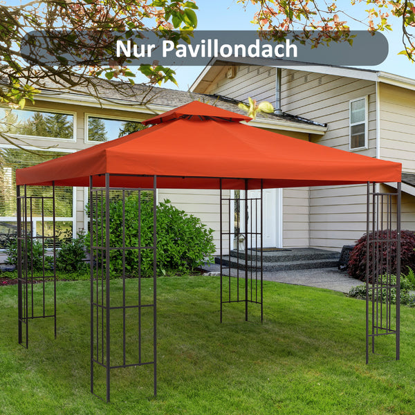 Ersatzdach Pavillon 3x3m wetterfest & langlebig Rostrot