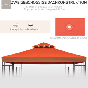 Ersatzdach Pavillon 3x3m wetterfest & langlebig Rostrot