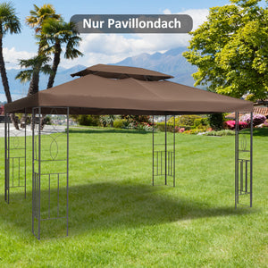 Ersatzdach Pavillon für Garten 3x4m Polyester braun