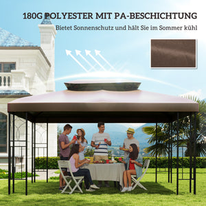 Ersatzdach Pavillon für Garten 3x4m Polyester braun