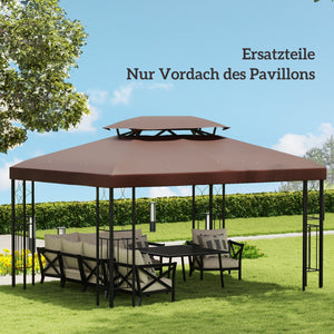 Ersatzdach Pavillon für Garten 3x4m Polyester braun