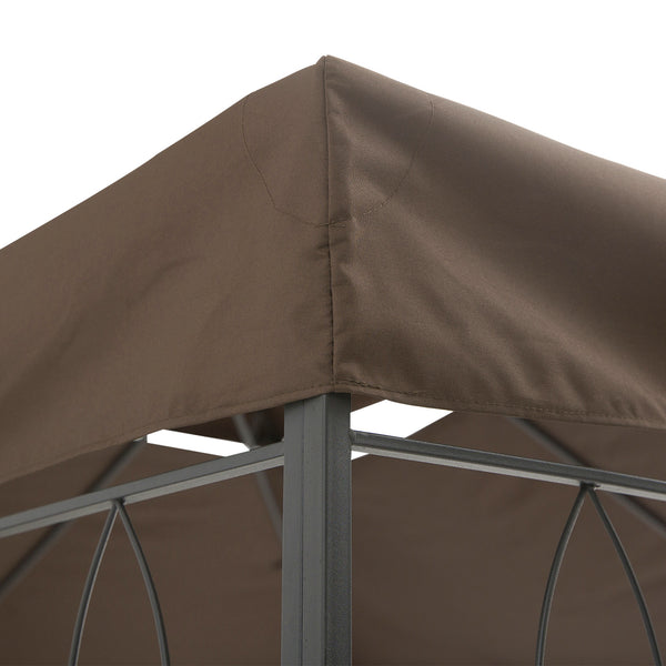 Ersatzdach Pavillon für Garten 3x4m Polyester braun