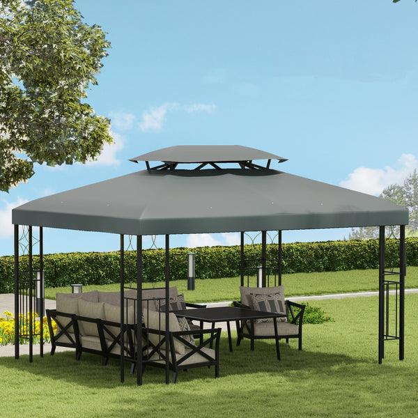 Ersatzdach für Pavillon 3x4m Polyester Dunkelgrau