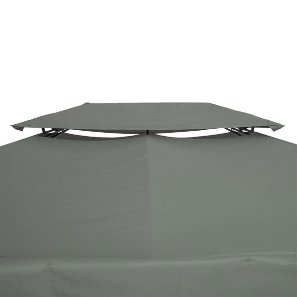 Ersatzdach für Pavillon 3x4m Polyester Dunkelgrau