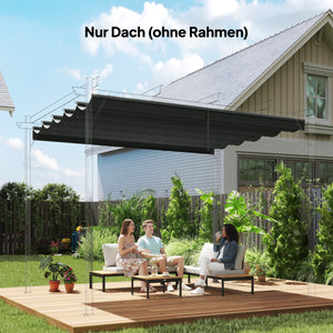 Ersatzdach für Pavillon wasserdicht 3x3m dunkelgrau