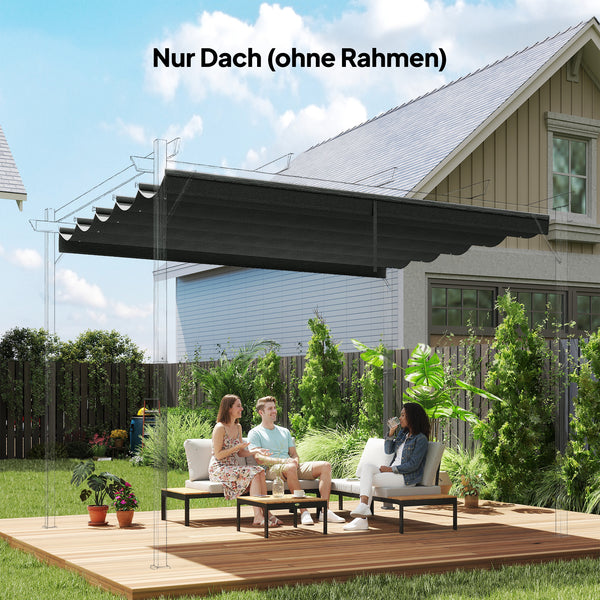 Ersatzdach für Pavillon wasserdicht 3x3m dunkelgrau