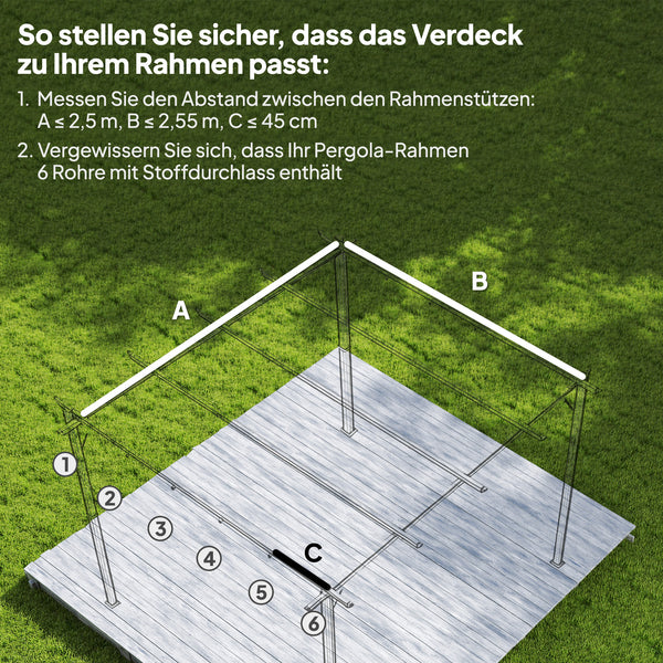 Ersatzdach für Pavillon wasserdicht 3x3m dunkelgrau
