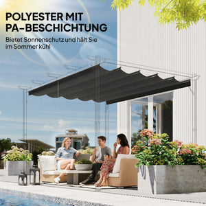Ersatzdach für Pavillon wasserdicht 3x3m dunkelgrau