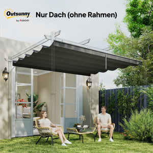 Ersatzdach für Pavillon wasserdicht 3x3m dunkelgrau