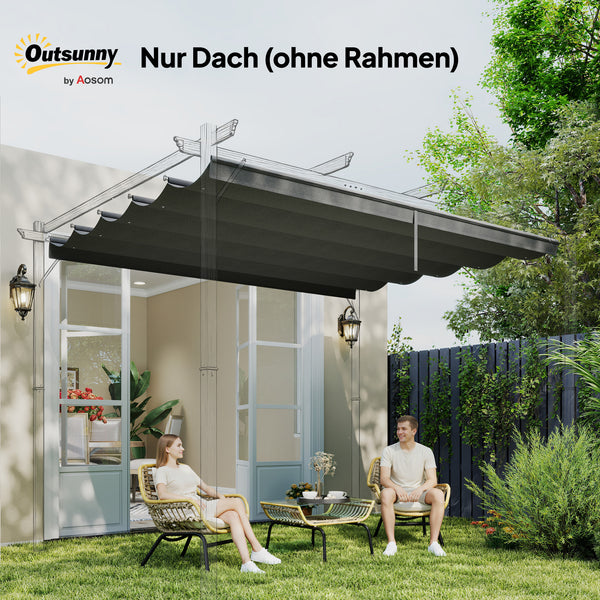 Ersatzdach für Pavillon wasserdicht 3x3m dunkelgrau