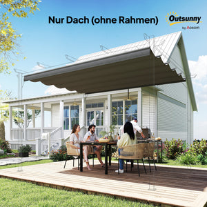 Ersatzdach für Pavillon wasserdicht 3x3m dunkelgrau