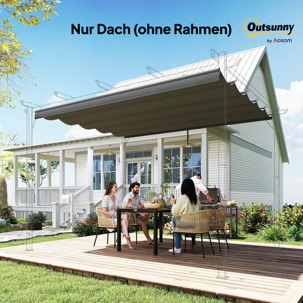 Ersatzdach für Pavillon wasserdicht 3x3m dunkelgrau