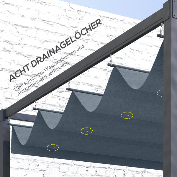 Ersatzdach Pergola 3x25 m mit UV-Schutz Dunkelgrau