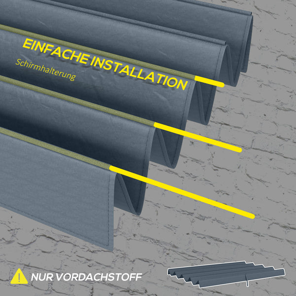 Ersatzdach Pergola 3x25 m mit UV-Schutz Dunkelgrau