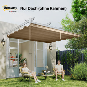 Ersatzdach für Pergola wetterfest einziehbar 3x3m braun