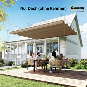 Ersatzdach für Pergola wetterfest einziehbar 3x3m braun