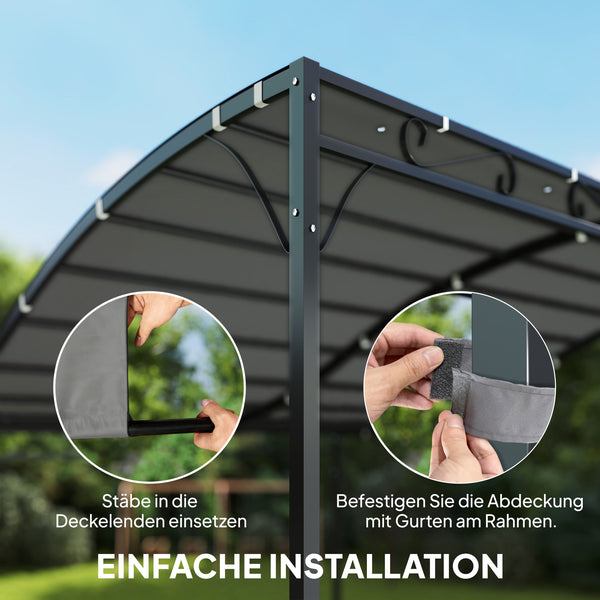 Ersatzdach für Pavillon Pergola 3x3m dunkelgrau