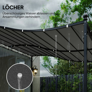 Ersatzdach für Pavillon Pergola 3x3m dunkelgrau