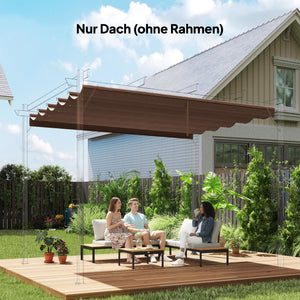 Ersatzdach für Pergola wetterfest einziehbar regenfest 3x3m